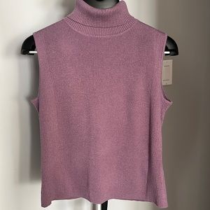Cleo petite knitted turtleneck sleeveless sweater, petite large